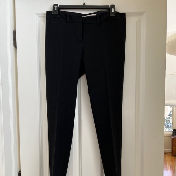 Diane von Furstenberg Mid-Rise Straight-Leg Black Pants - Picture 1 of 6